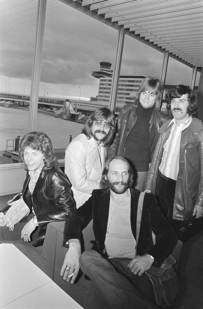 The Moody Blues arriving at Amsterdam Airport Schiphol in the Netherlands